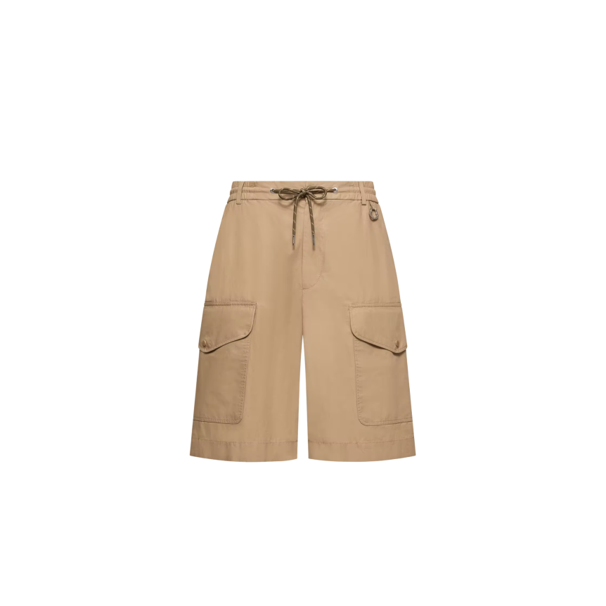Short cargo MONCLER oversize popeline de coton camel