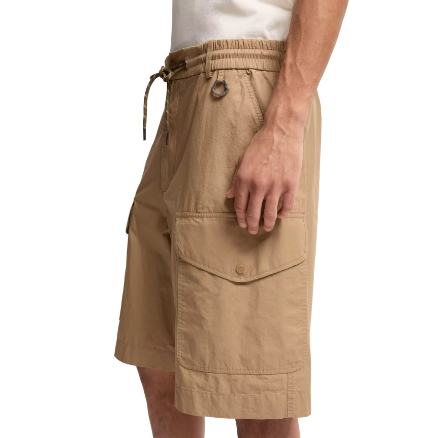Short cargo MONCLER oversize popeline de coton camel