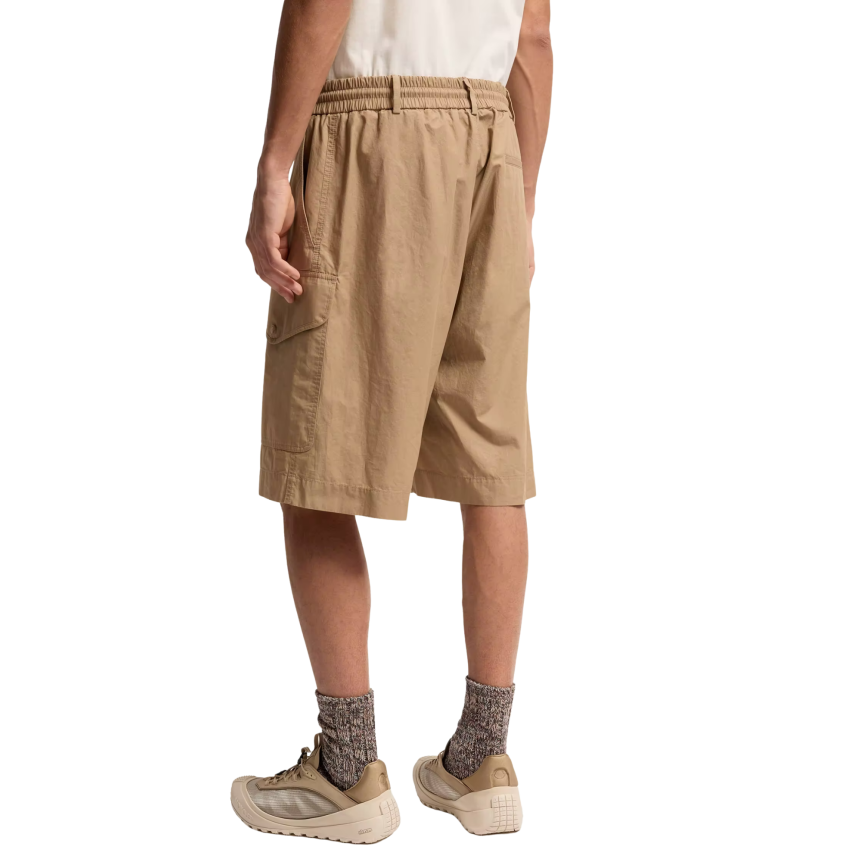 Short cargo MONCLER oversize popeline de coton camel
