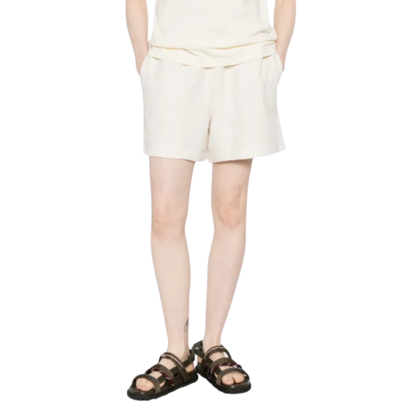 Short MONCLER coton mélangé nylon éponge écru