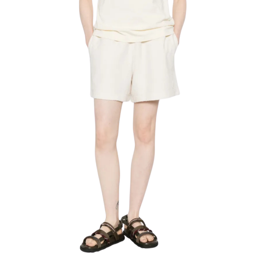 Short MONCLER coton mélangé nylon éponge écru
