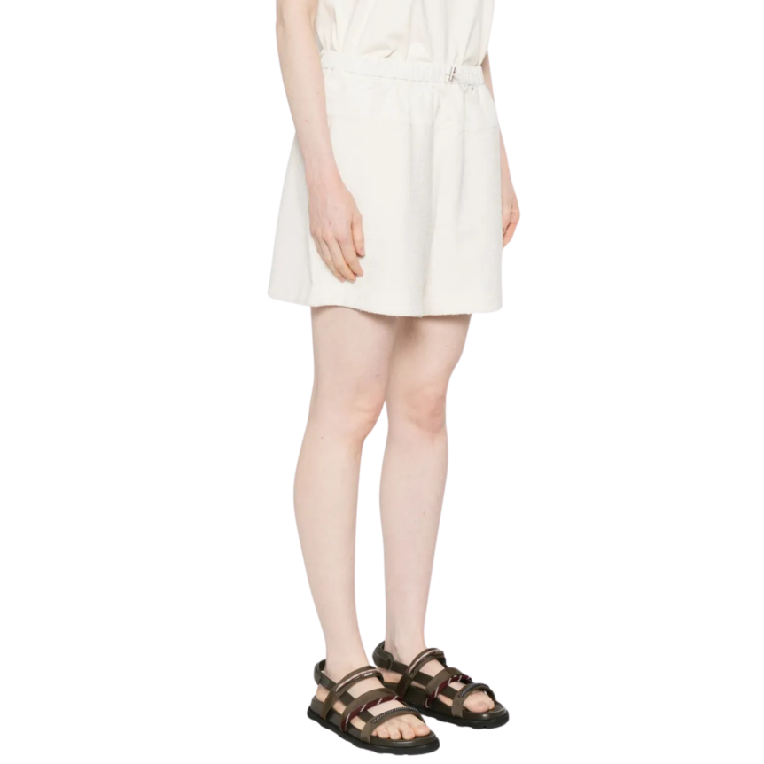 Short MONCLER coton mélangé nylon éponge écru