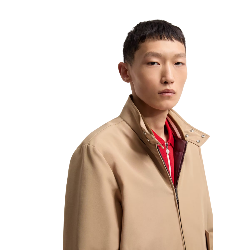 Blouson bomber MONCLER Prieure coton mélangé camel réversible bordeaux