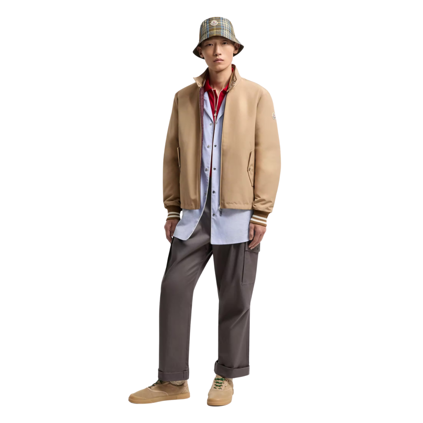 Blouson bomber MONCLER Prieure coton mélangé camel réversible bordeaux