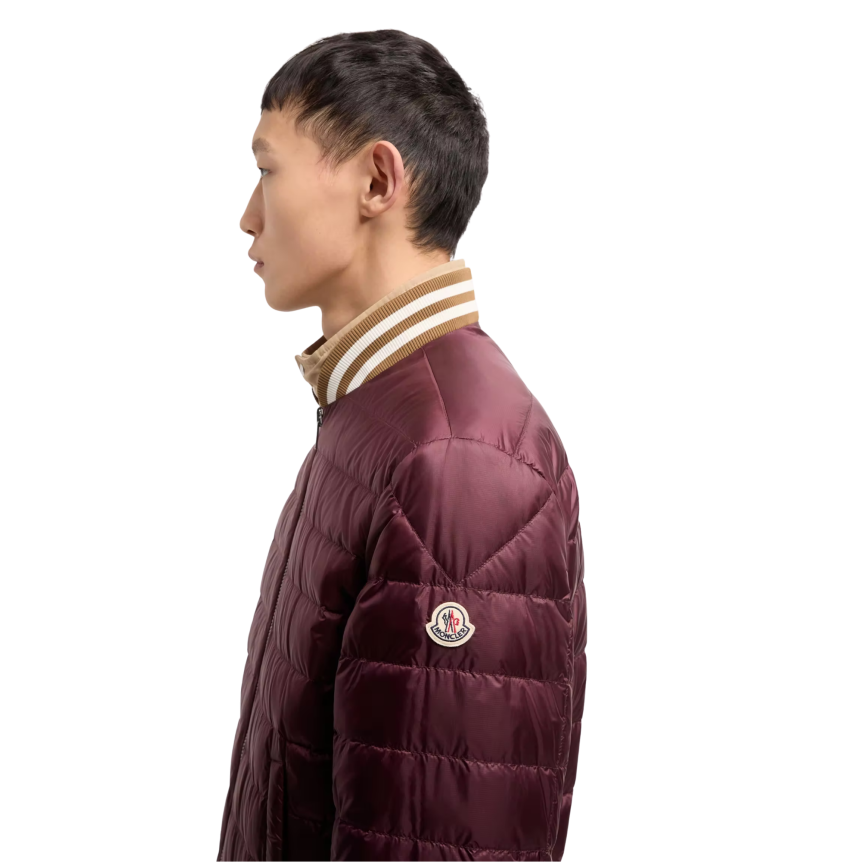 Blouson bomber MONCLER Prieure coton mélangé camel réversible bordeaux