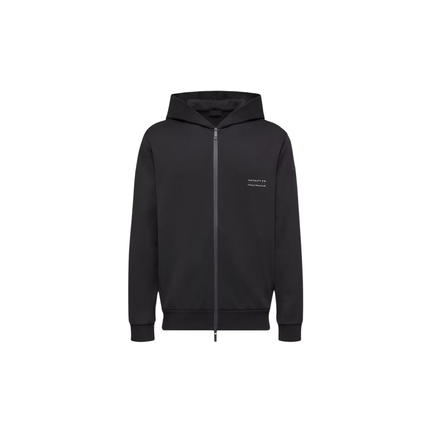 Sweat à capuche zippé MONCLER molleton de coton logo