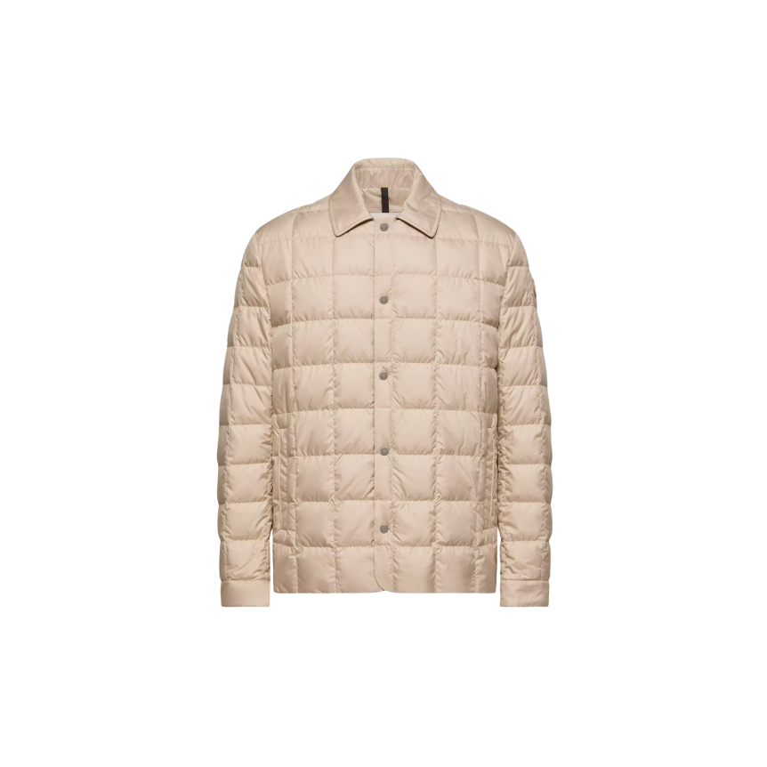 Doudoune chemise MONCLER Castellana matelassée nylon déperlant beige logo cuir