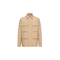 Veste zippée Exmoor saharienne 3 en 1 coton camel logo cuir