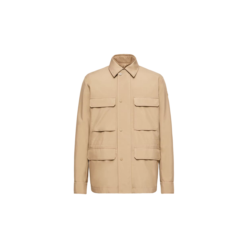 Veste zippée MONCLER Exmoor saharienne 3 en 1 coton camel logo cuir