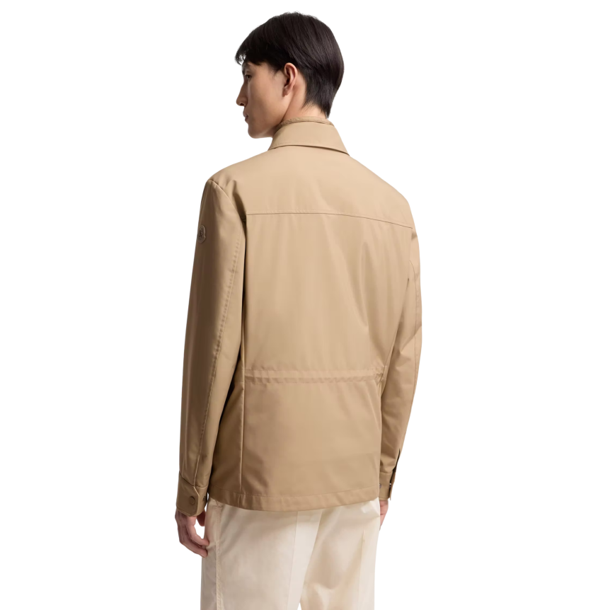 Veste zippée MONCLER Exmoor saharienne 3 en 1 coton camel logo cuir