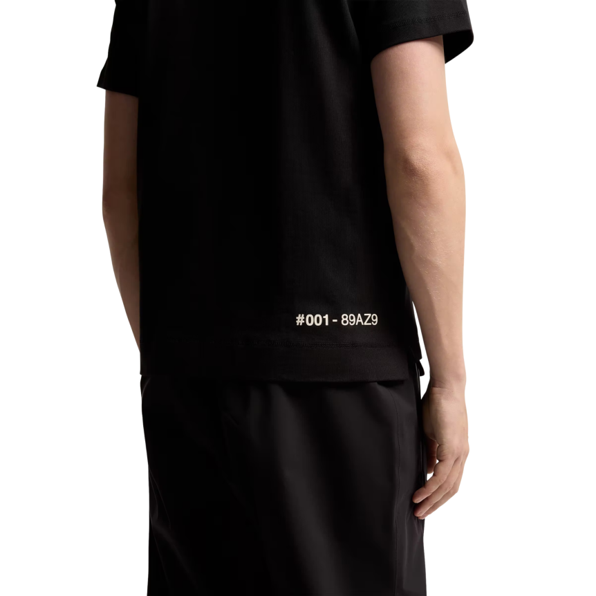 T-shirt col rond MONCLER manche courte coton noir logo écriture col Collection Grenoble