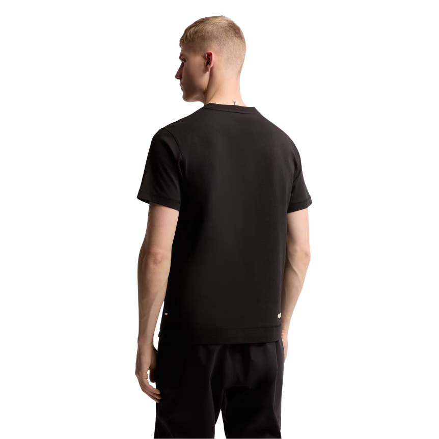 T-shirt col rond MONCLER manche courte coton noir logo écriture col Collection Grenoble