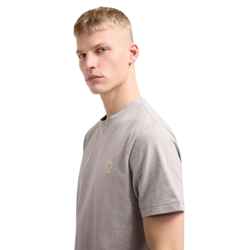 Pack 3 T-shirts MONCLER manches courtes col rond coton mélangé noir gris blanc logo Grenoble