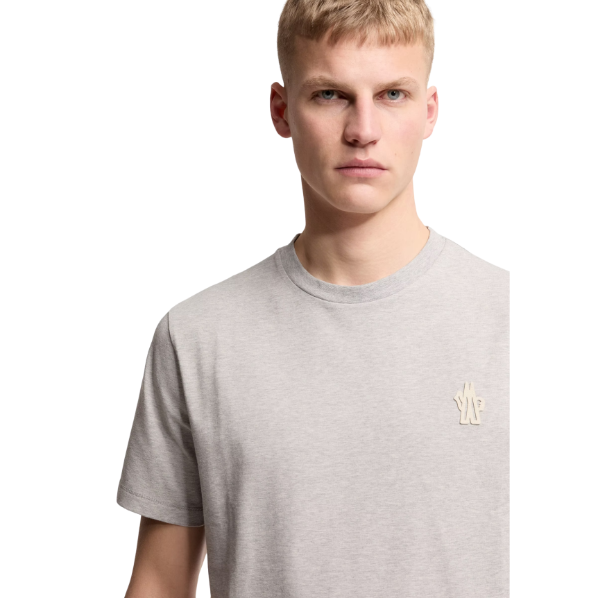 Pack 3 T-shirts MONCLER manches courtes col rond coton mélangé noir gris blanc logo Grenoble