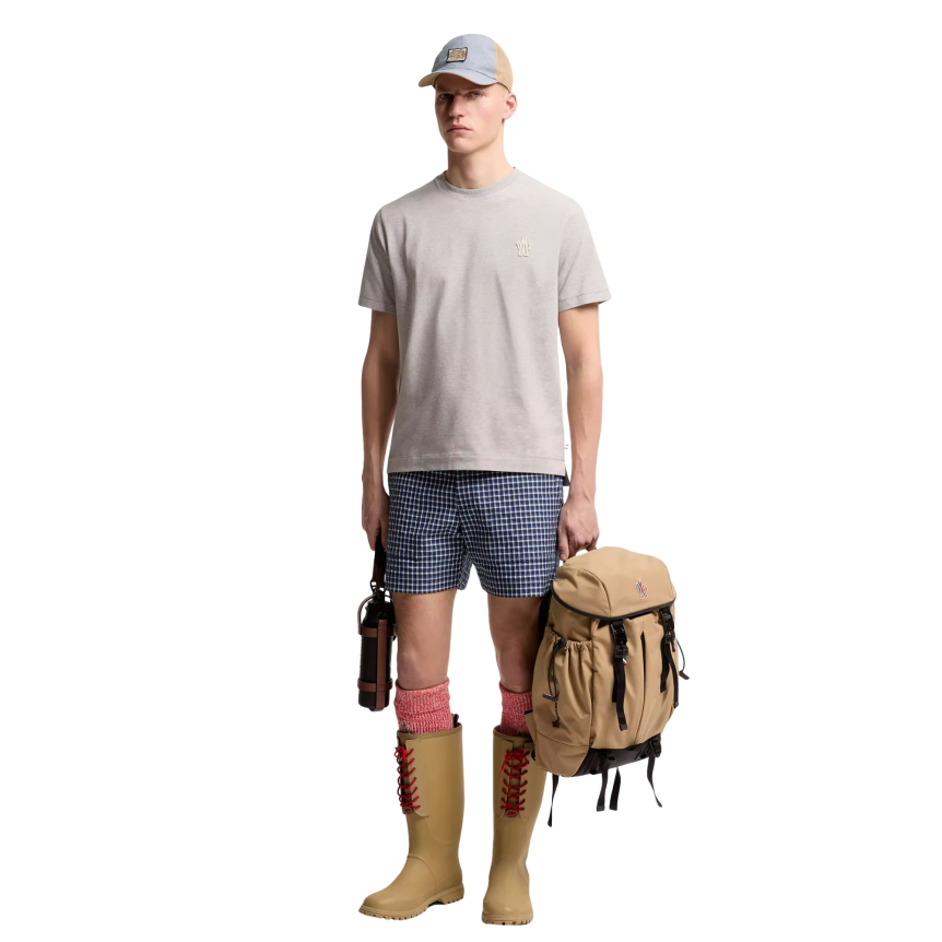 Pack 3 T-shirts MONCLER manches courtes col rond coton mélangé noir gris blanc logo Grenoble