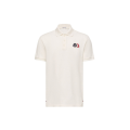 Polo piqué de coton blanc empiècement logo tricolore