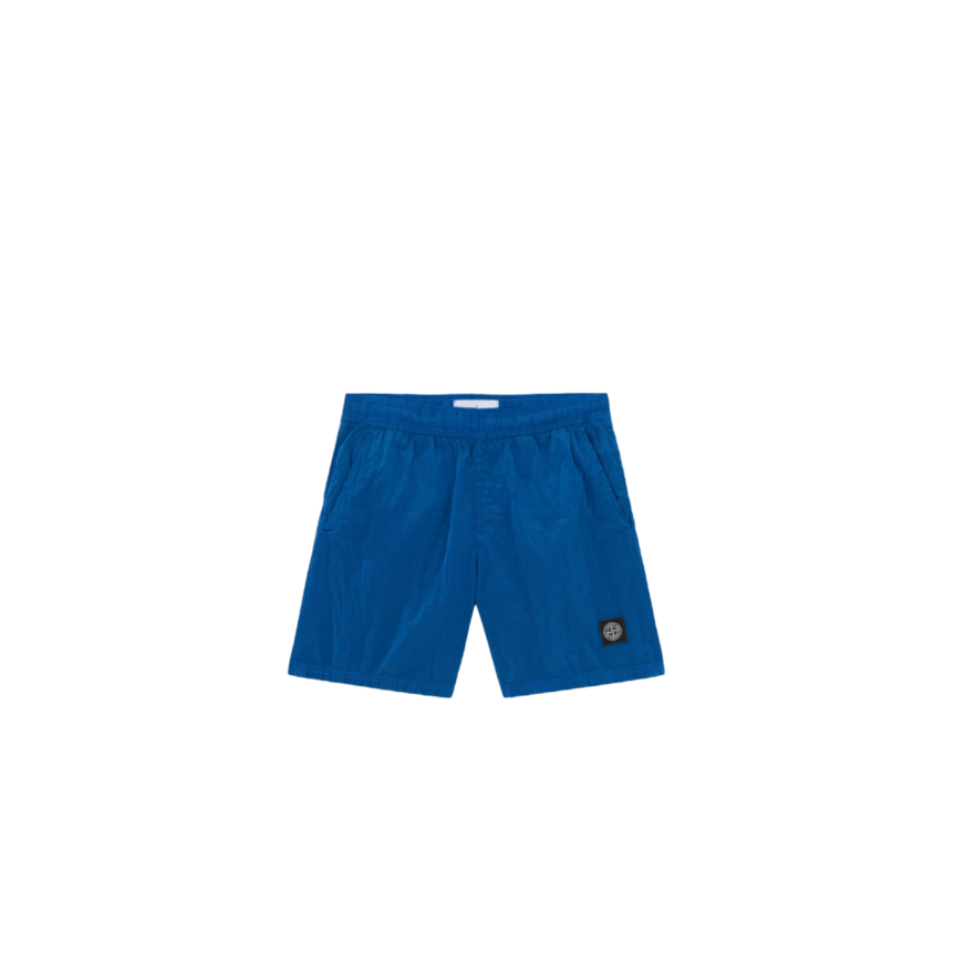 Short de bain STONE ISLAND mi-long regular nylon bleu vif ECONYL® poches