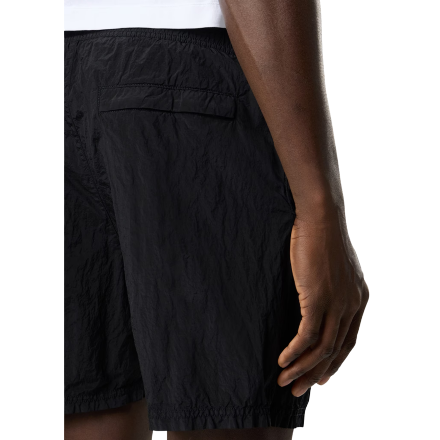 Short de bain STONE ISLAND mi-long regular nylon noir ECONYL® poches