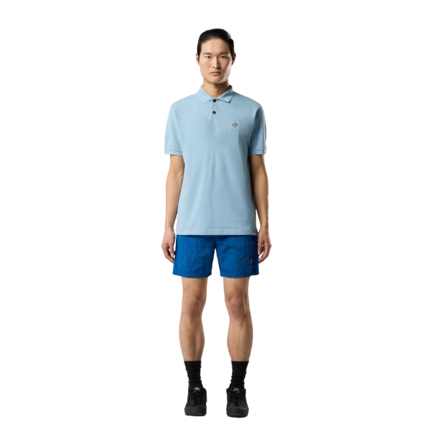 Short de bain STONE ISLAND mi-long regular nylon bleu vif ECONYL® poches