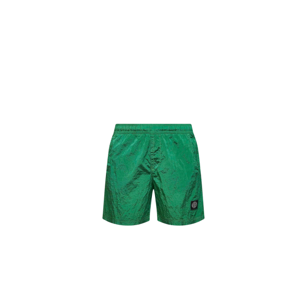 Short de bain STONE ISLAND mi-long regular nylon vert gazon ECONYL® poches