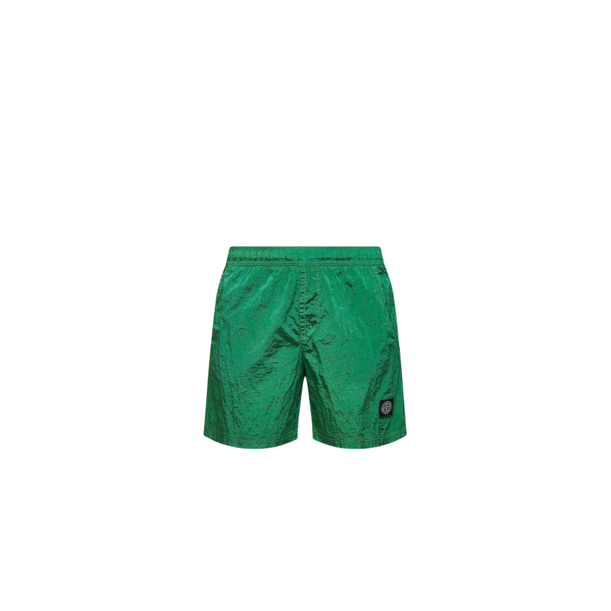 Short de bain STONE ISLAND mi-long regular nylon vert gazon ECONYL® poches