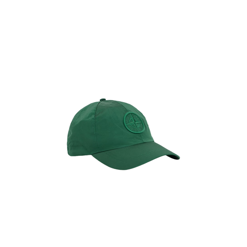 Casquette STONE ISLAND nylon métal ECONYL® vert gazon broderie logo Compass