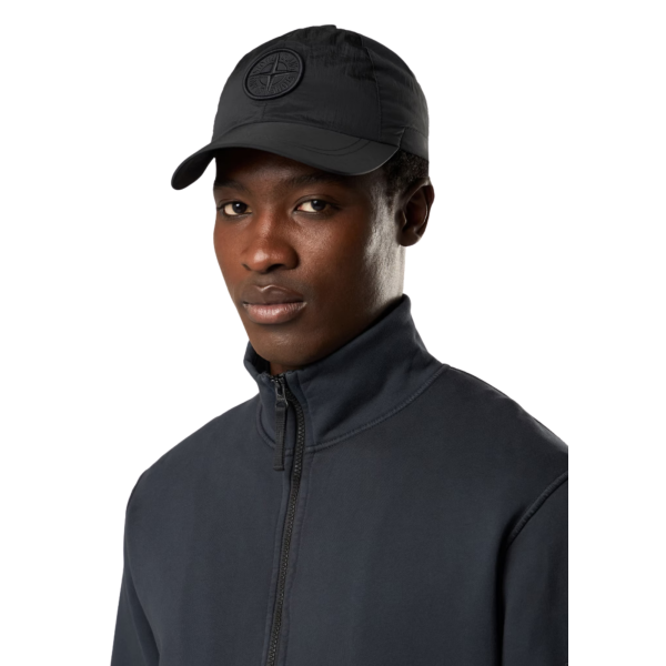 Casquette STONE ISLAND nylon métal ECONYL® noir broderie logo Compass