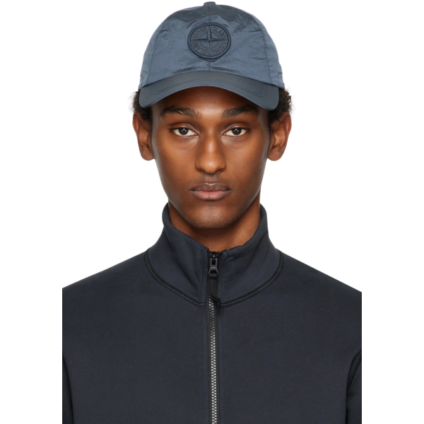 Casquette STONE ISLAND nylon métal Econyl ® bleu broderie Compass