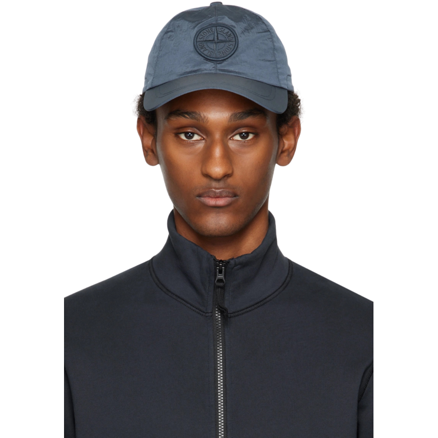 Casquette STONE ISLAND nylon métal Econyl ® bleu broderie Compass