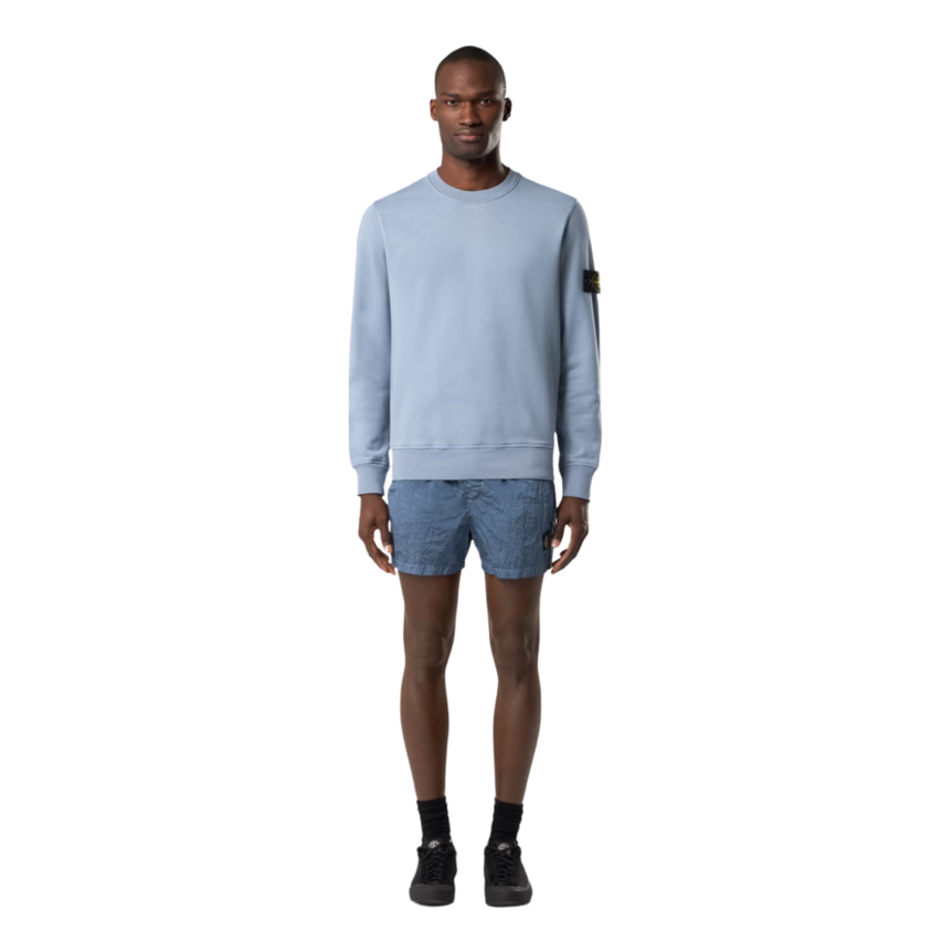 Short de bain court STONE ISLAND slim nylon métal ECONYL ® bleu jean poches