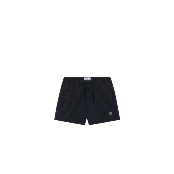 Short de bain court STONE ISLAND slim nylon métal ECONYL ® bleu marine poches
