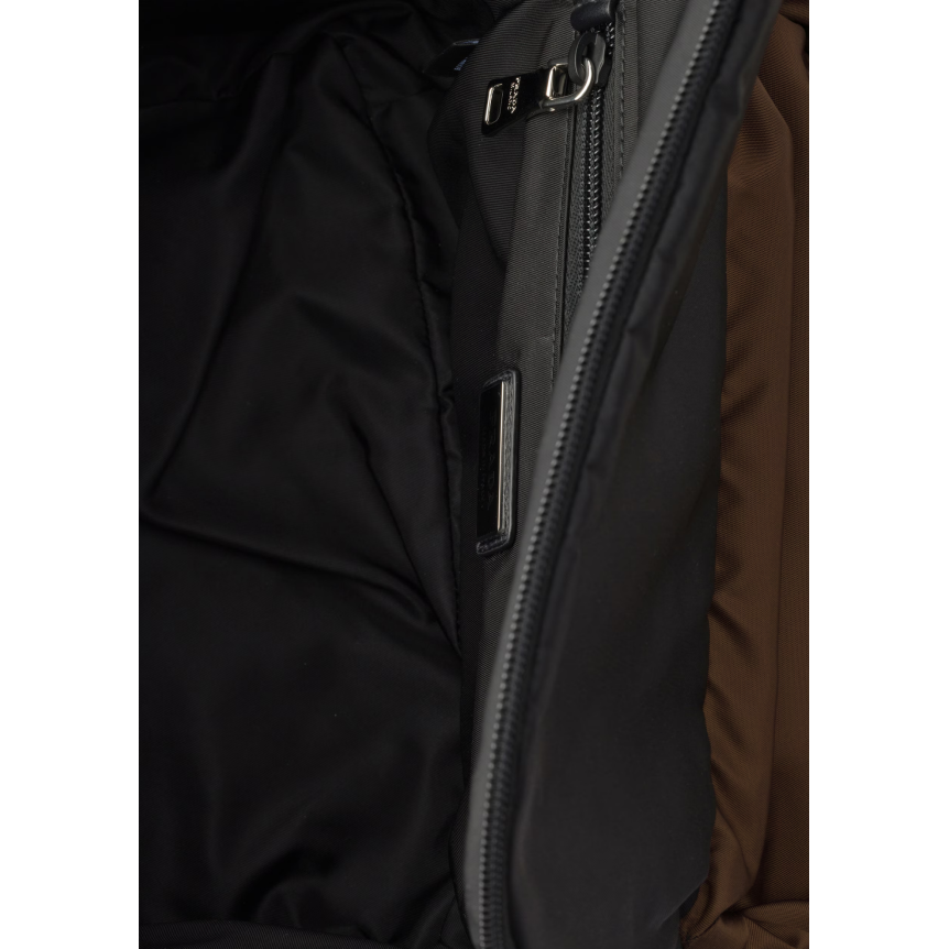 Sac porté épaule PRADA Re Nylon cuir noir marron multi poches sangles bandoulière