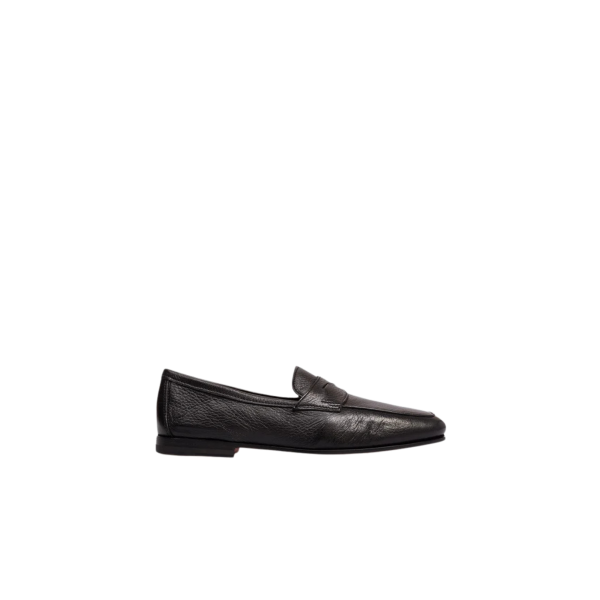 Mocassin SANTONI Penny Carlo cuir foulonné noir