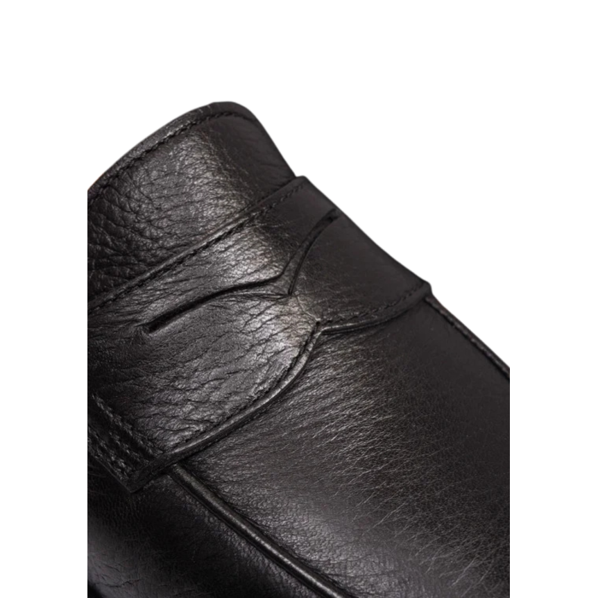 Mocassin SANTONI Penny Carlo cuir foulonné noir