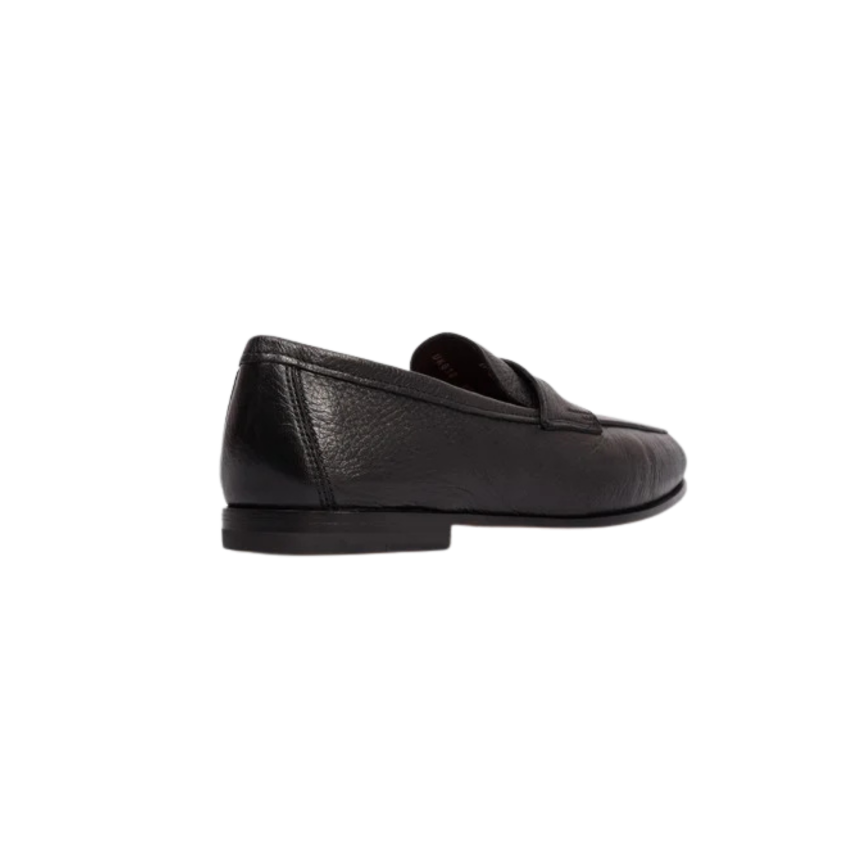 Mocassin SANTONI Penny Carlo cuir foulonné noir