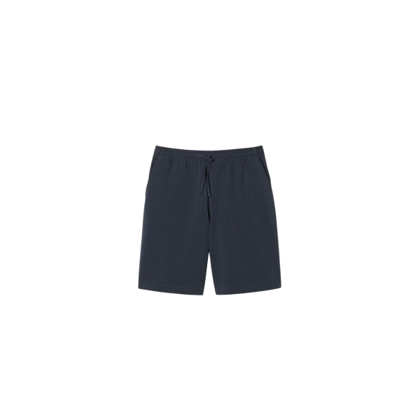Short LACOSTE seersucker coton rayures noir gris
