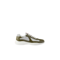 Basket basse Sneaker America’s Cup cuir verni kaki tissu technique