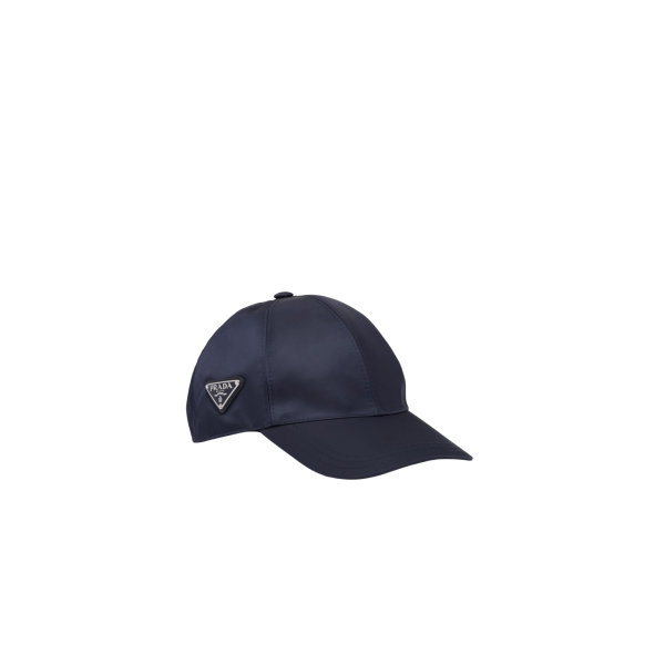 Casquette de baseball PRADA Re Nylon bleu marine triangle métal email