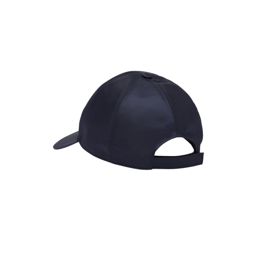 Casquette de baseball PRADA Re Nylon bleu marine triangle métal email