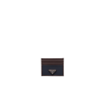 Porte-cartes Speedrock Re Nylon bleu marine bordure cuir marron