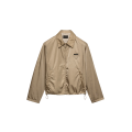 Blouson zippé à col Re nylon beige logo triangle tissu