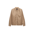 Chemise zippée à col Re nylon beige triangle métal émail poitrine