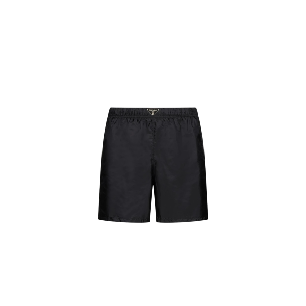 Short de bain  PRADA  Re Nylon noir logo triangle ceinture