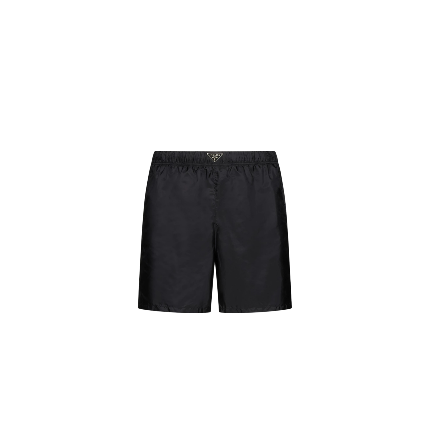 Short de bain  PRADA  Re Nylon noir logo triangle ceinture