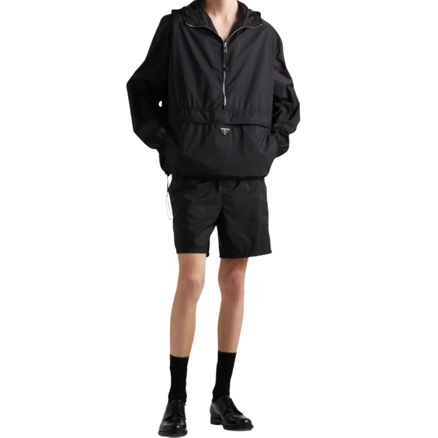 Short de bain  PRADA  Re Nylon noir logo triangle ceinture