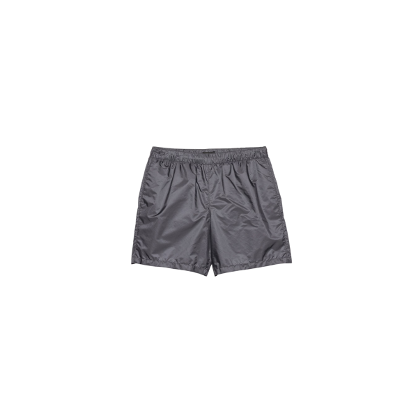 Short de bain PRADA Re Nylon gris poche zippée