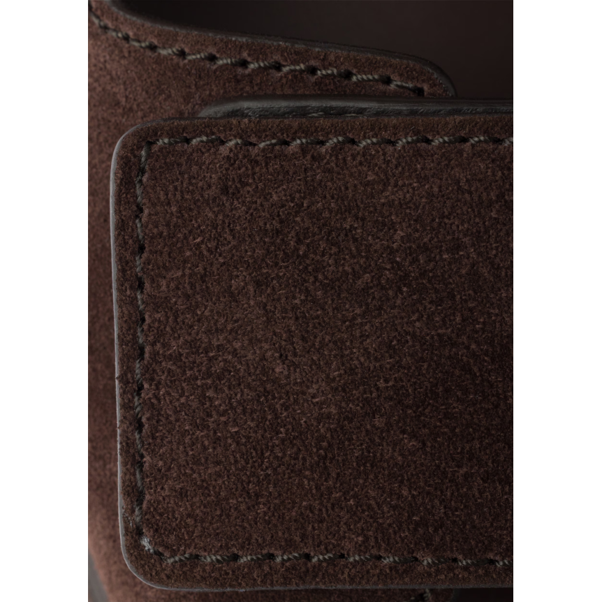 Sandales à bande scratch PRADA cuir veau velours marron chocolat