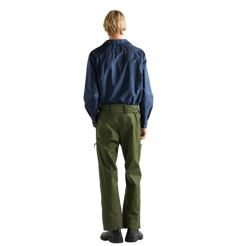 Chemise manche longue PRADA Re nylon bleu marine poche poitrine logo