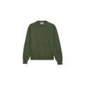 Pull col rond Re Cachemire vert foret kaki