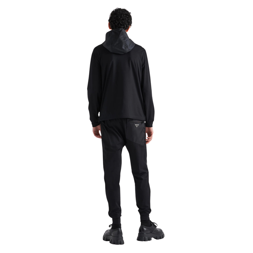 Pantalon jogging PRADA coton technique Re Nylon noir bas taille élastique